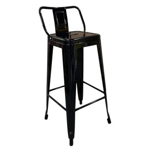 Σκαμπό Bar ArteLibre Βιομηχανικού Τύπου Vintage MOLERO Μαύρο Μέταλλο 43x43x94cm