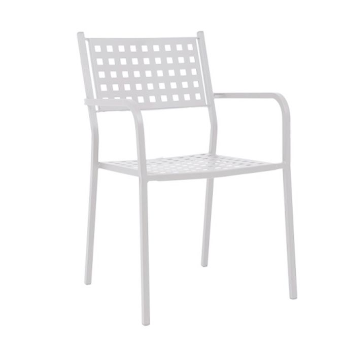 Πολυθρόνα Κήπου ArteLibre MONTU Λευκό Μέταλλο 54x51x84cm