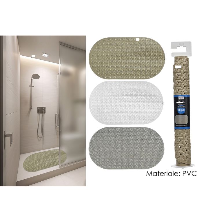 Πατάκι Μπάνιου Αντιολισθητικό Πολυεστερικό 69x39cm Σε 4 Χρώματα