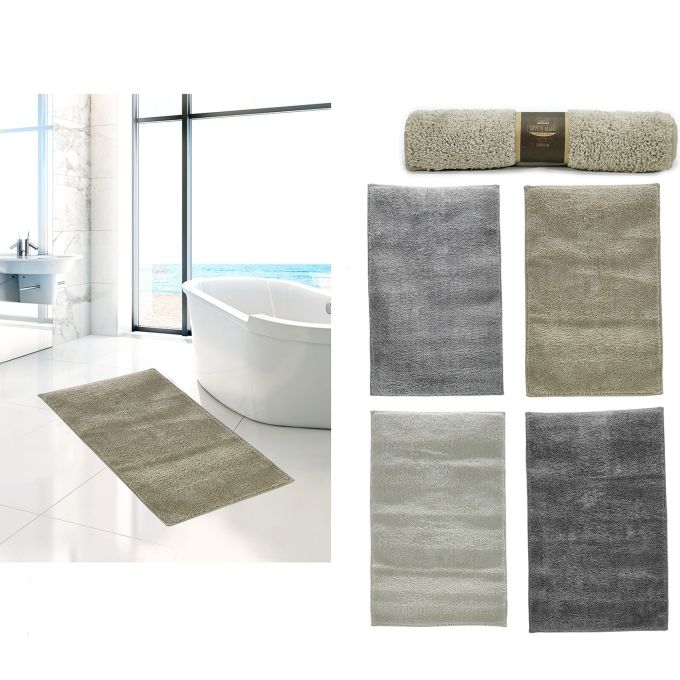 Χαλάκι Μπάνιου Πολύχρωμο 100% Πολυεστέρας 50x80cm Σε 4 Χρώματα