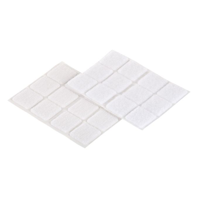 Επιφάνειες Hook+Loop Αυτοκόλλητο Λευκό 25x25mm 12Σετ