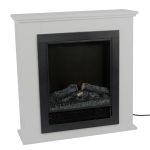 Ηλεκτρικό Τζάκι Επιτοίχιο 2xLED 1800W Λευκό/Μαύρο 70x22x71cm LUGANO