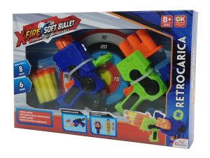 Παιχνίδι Σετ 2 Εκτοξευτές Με Στόχο Και 6 Βελάκια Πολύχρωμο Πλαστικό Για 8+ Ετών