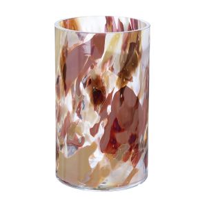 Γυάλινο Βάζο Κυλινδρικό 'Roslin' Καφέ/Κόκκινο 24x14.5cm