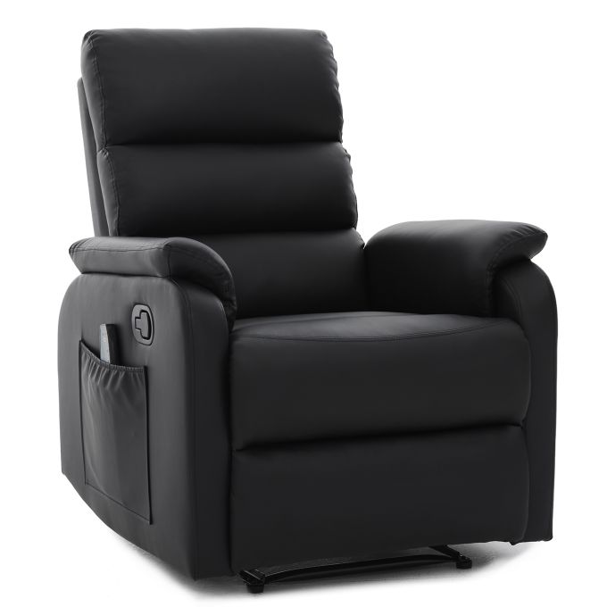 Πολυθρόνα Ανακλινόμενη ArteLibre RIGIL Με Λειτουργία Μασάζ Μαύρο PU 75x87x102cm