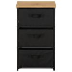 Συρταριέρα ArteLibre MIFUNE Με 3 Συρτάρια Μαύρο/Δρυς Μέταλλο/Non-Woven/Μοριοσανίδα 40x30x68cm