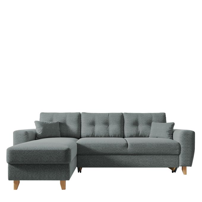 Καναπές Γωνιακός ArteLibre Αναστρέψιμη Γωνία JESSIE 235x160x85cm Ανοιχτό Γκρι