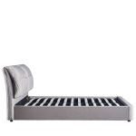Κρεβάτι Διπλό ArteLibre ACAENA Γκρι Βελούδο 224x182.5x97cm (Στρώμα 160x200cm)