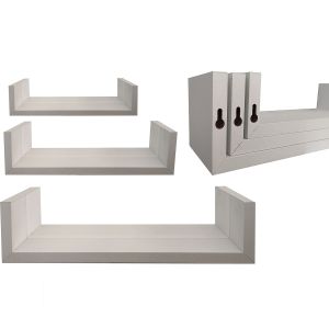 Ράφια Τοίχου Λευκό MDF 42x20x10cm 3Τμχ
