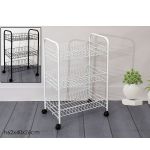 Τρόλεϊ Μεταλλικό Μαύρο/Λευκό 40x26x62cm Σε 2 Χρώματα