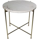 Τραπεζάκι ArteLibre Λευκό Μάρμαρο/Μέταλλο 40x40x40cm