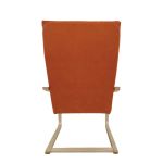 Πολυθρόνα ArteLibre NORDVIK Πορτοκαλί/Φυσικό Ύφασμα/Ξύλο 60x71x105cm