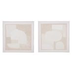 Πίνακας Τετράγωνος 'Velva' Καμβάς Κρεμ 30x30cm 2Τμχ