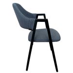 Καρέκλα Τραπεζαρίας ArteLibre SOLANA Γκρι/Μαύρο Ύφασμα/Μέταλλο 51x51x81cm
