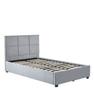 Κρεβάτι Μονό ArteLibre CLOUDREST Γκρι Ύφασμα 214x127.5x109cm (Στρώμα 120x200cm)