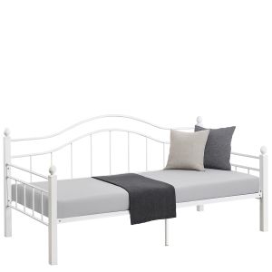 Καναπές Κρεβάτι ArteLibre PECOS Λευκό Μέταλλο 200x98x99cm (Στρώμα 90x190cm)