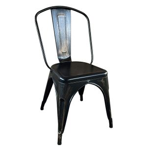 Καρέκλα ArteLibre Βιομηχανικού Τύπου Vintage TOLIKO Μαύρο Αντικέ Μέταλλο 44x49x84cm
