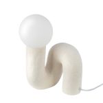 Επιτραπέζιο Φωτιστικό Organic Ceramic Beige White 18X17X30Cm 18X17X30Cm