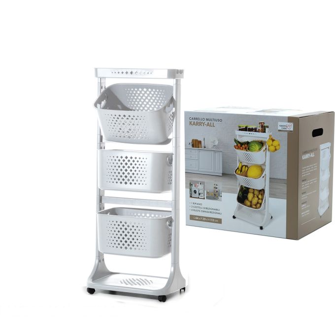 Τρόλεϊ Λευκό Πλαστικό 44x29x112cm