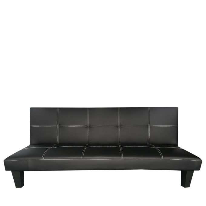 Καναπές Κρεβάτι Τριθέσιος ArteLibre ERYNDOR Μαύρο PU 186x90x82cm