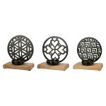 Θήκη Ρεσώ ArteLibre Με Διακοσμητικό Κύκλο Σε Βάση Μαύρο/Φυσικό Αλουμίνιο/Ξύλο 10x18x20cm Σε 3 Σχέδια