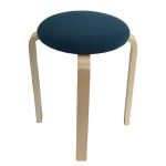 Σκαμπό ArteLibre MILOA Μπλε/Φυσικό Ύφασμα/Ξύλο 42x42x45cm