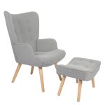 Πολυθρόνα ArteLibre AMARANTHUS Με Υποπόδιο Γκρι 98x70x77cm