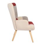 Πολυθρόνα ArteLibre BRIAR Μπορντό/Γκρι Patchwork Ύφασμα/Ξύλο 73x69x96cm