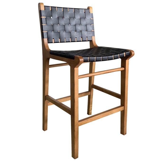 Καρέκλα Επαγγελματική ArteLibre OGYGIA Καρυδί/Μαύρο Ξύλο/Δέρμα 45x38x97cm