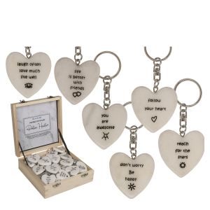 Μπρελόκ Καρδιά Μάρμαρο/Μέταλλο 4x0.5cm Σε 6 Σχέδια