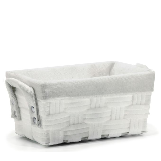 Καλάθι Αποθήκευσης Λευκό Polyester 28x17x13cm