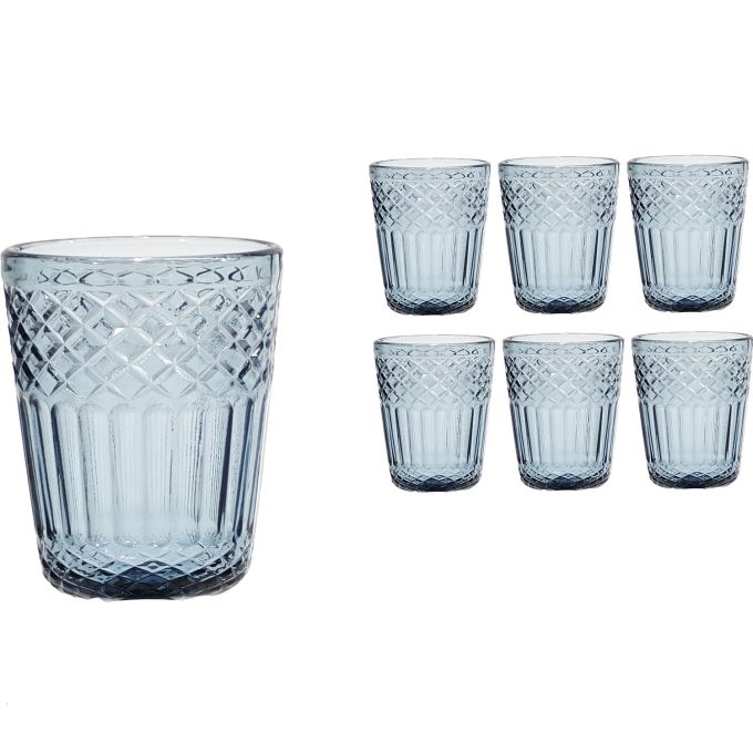 Ποτήρια Γυάλινα Μπλε 30cl 6Τμχ