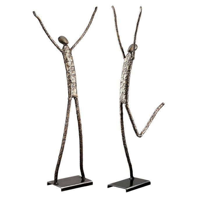 Φιγούρα Άτομο 'Emotion' Μέταλλο Ασημί 2Τμχ 5.5x17x36cm