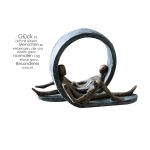 Διακοσμητικό ArteLibre 'Time-Out' Με Φιγούρες Μπρονζέ/Γκρι Polyresin 13x29.5x22cm