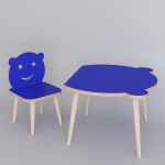 Τραπεζάκι Παιδικό ArteLibre AMAHLE Με Κάθισμα Μπλε MDF/Ξύλο 46x50x42cm