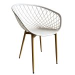 Καρέκλα Κήπου ArteLibre BALI Λευκό/Φυσικό PP/Μέταλλο 62x42x82cm