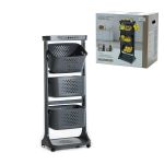 Μανάβης Τρόλεϊ Με 3 Καλάθια Γκρι Πλαστικό 44x29x112cm