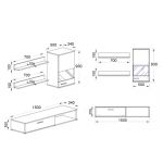 Σύνθετο ArteLibre Ήφαιστος Μοριοσανίδα Wenge 150x36x170cm