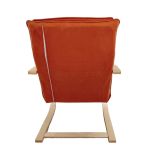 Πολυθρόνα ArteLibre VESNA Πορτοκαλί/Φυσικό Ύφασμα/Ξύλο 67x78x92cm