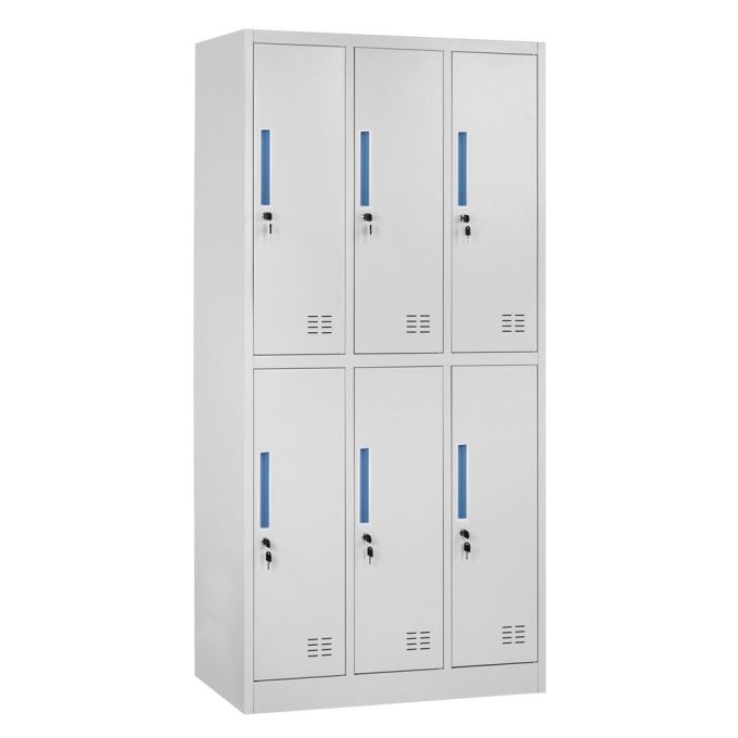 Φοριαμός ArteLibre 6 Θέσεων ELBORON Ανοιχτό Γκρι Μέταλλο 90x45x185cm