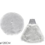 Χριστουγεννιάτικη Βάση Δέντρου Συνθετική Γούνα Λευκό Φ120cm