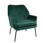 Πολυθρόνα ArteLibre ZINGIBER Πράσινο Βελούδο/Μέταλλο 82.5x69x77cm