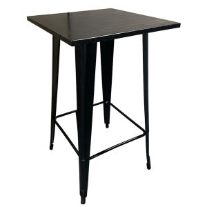 Τραπέζι Bar ArteLibre Βιομηχανικού Τύπου Vintage ARTEKTO Μαύρο Αντικέ Μέταλλο/Ξύλο 60x60x103cm