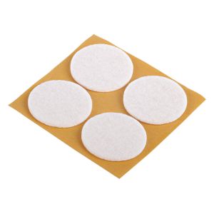 Τσοχάκια Συνθετικά Αυτoκόλλητα Λεία Δάπεδα Λευκό Φ35mm 4Τμχ