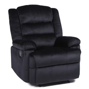 Πολυθρόνα Ανακλινόμενη ArteLibre CARINAE Μαύρο Βελούδο 93x90x100cm