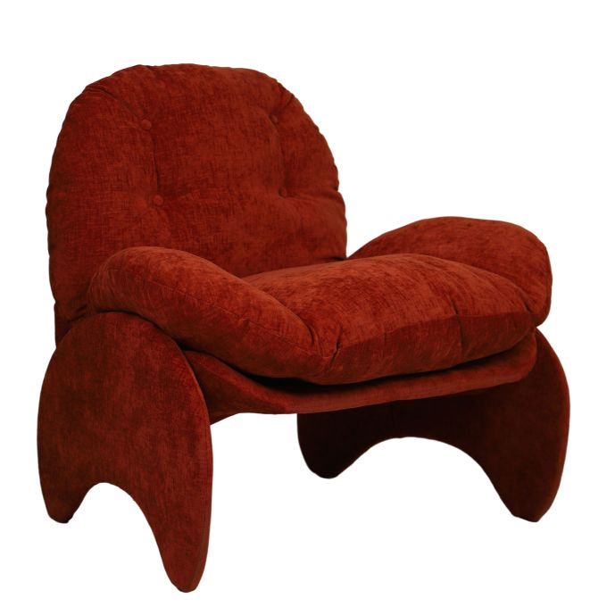 Πολυθρόνα ArteLibre ANANKE Πορτοκαλί Ύφασμα/Μέταλλο/Ξύλο 85x78x84cm