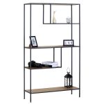 Βιβλιοθήκη ArteLibre YARWOOD Δρυς/Μαύρο Μοριοσανίδα/Μέταλλο 100x33x178cm