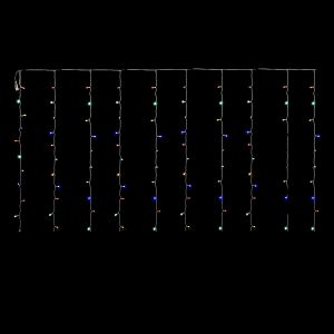 80 LED Κουρτίνα Εξωτερικού Χώρου Πολύχρωμο Φως Διάφανο Καλώδιο 2x1m