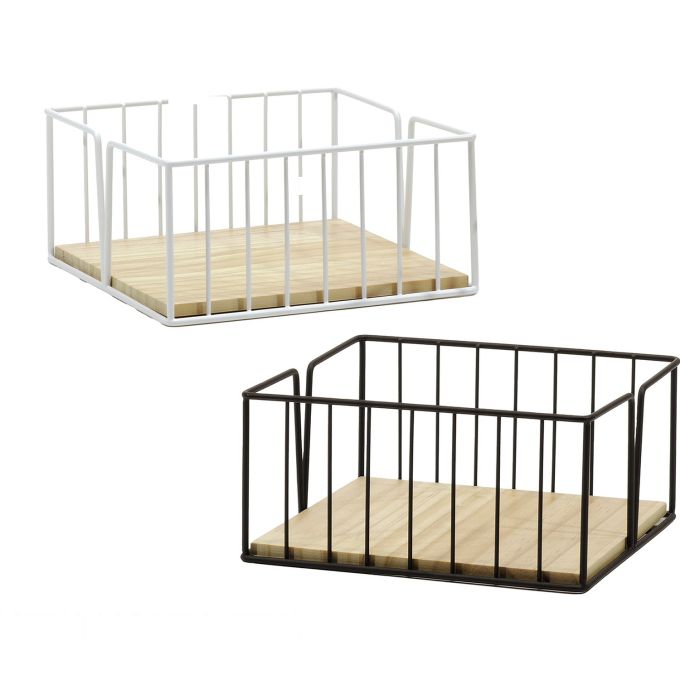 Χαρτοπετσετοθήκη Μαύρο/Λευκό Μέταλλο/Ξύλο 19x18.5x9cm 2Τμχ Σε 2 Χρώματα