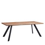 Τραπέζι Τραπεζαρίας ArteLibre AOSA Honey Maple/Μαύρο MDF/Μέταλλο 180x90x76cm